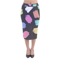 Many Colors Pattern Seamless Velvet Midi Pencil Skirt by Nexatart