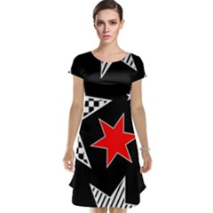 Stars Seamless Pattern Background Cap Sleeve Nightdress by Nexatart