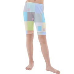 Pastel Diamonds Background Kids  Mid Length Swim Shorts by Nexatart