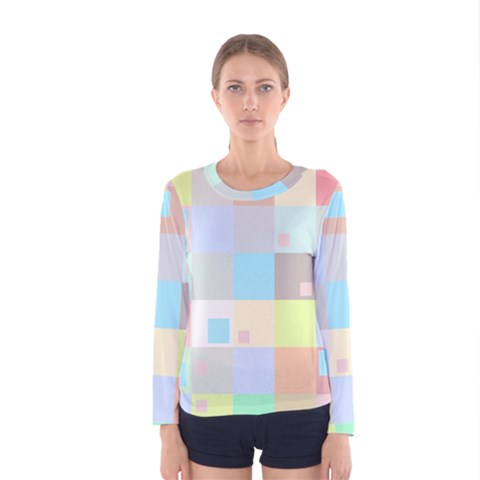 Pastel Diamonds Background Women s Long Sleeve Tee by Nexatart