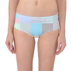 Pastel Diamonds Background Mid-waist Bikini Bottoms