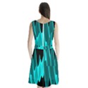 Wave Pattern Vector Design Sleeveless Waist Tie Chiffon Dress View2