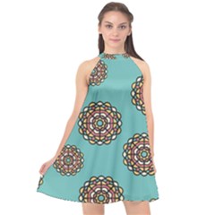 Circle Vector Background Abstract Halter Neckline Chiffon Dress  by Nexatart