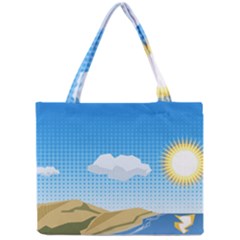 Grid Sky Course Texture Sun Mini Tote Bag by Nexatart