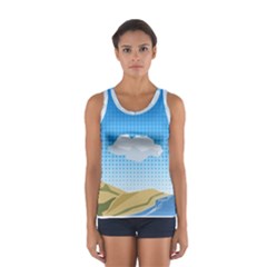 Grid Sky Course Texture Sun Women s Sport Tank Top  by Nexatart