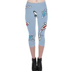 Koi Carp East Vector Seamless Capri Leggings  by Nexatart