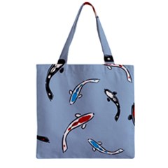 Koi Carp East Vector Seamless Zipper Grocery Tote Bag by Nexatart