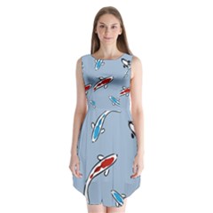 Koi Carp East Vector Seamless Sleeveless Chiffon Dress   by Nexatart