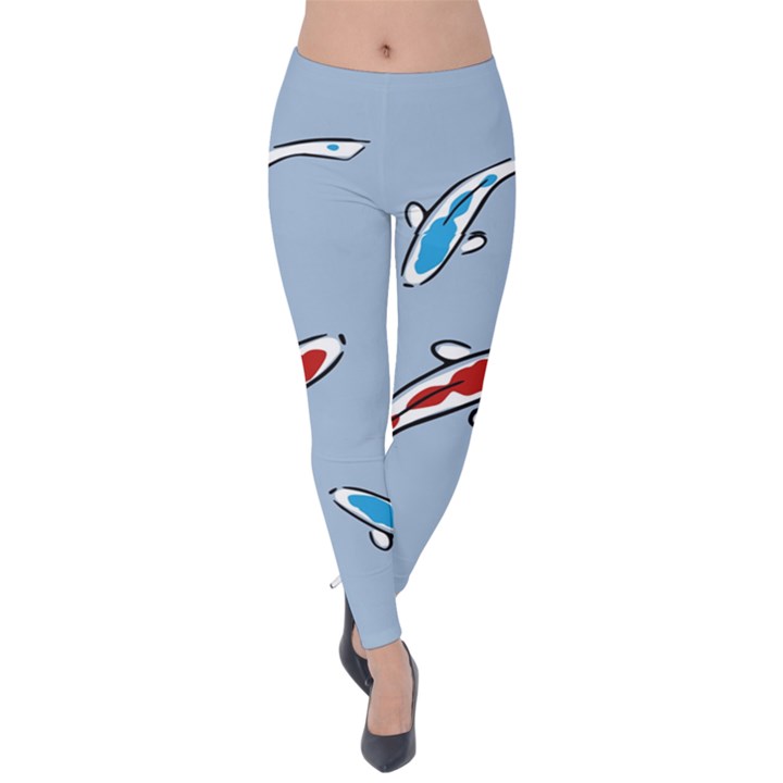 Koi Carp East Vector Seamless Velvet Leggings