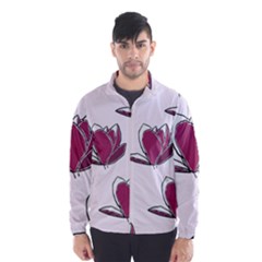 Magnolia Seamless Pattern Flower Wind Breaker (men) by Nexatart