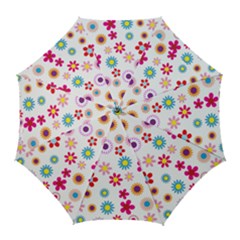 Floral Flowers Background Pattern Golf Umbrellas by Nexatart