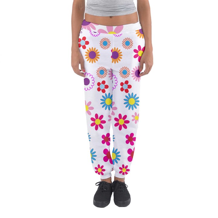 Floral Flowers Background Pattern Women s Jogger Sweatpants