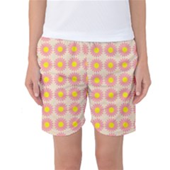 Pattern Flower Background Wallpaper Women s Basketball Shorts by Nexatart