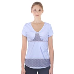 Blue Modern Short Sleeve Front Detail Top by Nexatart