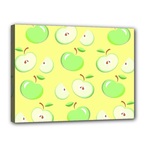 Apples Apple Pattern Vector Green Canvas 16  X 12  by Nexatart