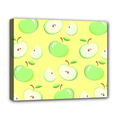 Apples Apple Pattern Vector Green Deluxe Canvas 20  X 16   by Nexatart