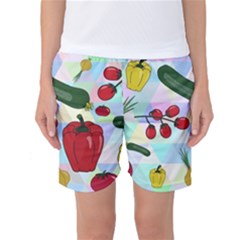 Vegetables Cucumber Tomato Women s Basketball Shorts by Nexatart