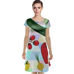 Vegetables Cucumber Tomato Cap Sleeve Nightdress by Nexatart