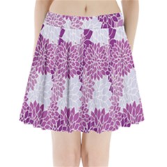 Floral Wallpaper Flowers Dahlia Pleated Mini Skirt by Nexatart