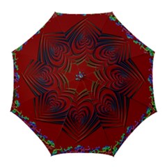 Red Heart Colorful Love Shape Golf Umbrellas by Nexatart