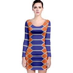 Pattern Design Modern Backdrop Long Sleeve Bodycon Dress by Nexatart