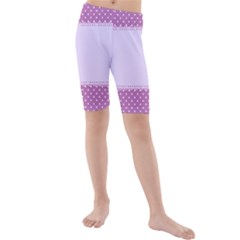 Purple Modern Kids  Mid Length Swim Shorts by Nexatart