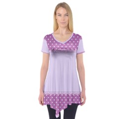 Purple Modern Short Sleeve Tunic  by Nexatart