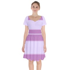 Purple Modern Short Sleeve Bardot Dress