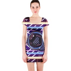 Abstract Sphere Room 3d Design Short Sleeve Bodycon Dress by Nexatart