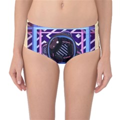 Abstract Sphere Room 3d Design Mid-waist Bikini Bottoms by Nexatart