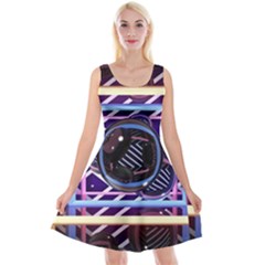 Abstract Sphere Room 3d Design Reversible Velvet Sleeveless Dress by Nexatart