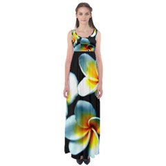 Flowers Black White Bunch Floral Empire Waist Maxi Dress by Nexatart