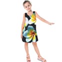 Flowers Black White Bunch Floral Kids  Sleeveless Dress View1