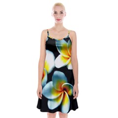 Flowers Black White Bunch Floral Spaghetti Strap Velvet Dress by Nexatart