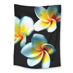 Flowers Black White Bunch Floral Medium Tapestry by Nexatart