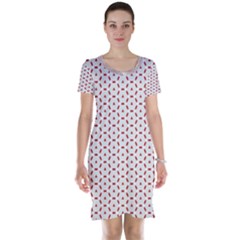 Motif Pattern Decor Backround Short Sleeve Nightdress