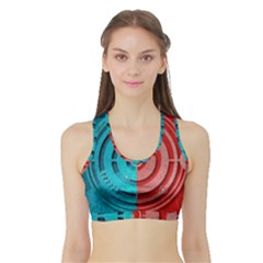 Vector Watch Texture Red Blue Sports Bra With Border by Nexatart