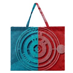 Vector Watch Texture Red Blue Zipper Large Tote Bag by Nexatart