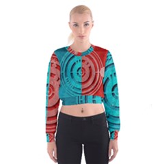 Vector Watch Texture Red Blue Cropped Sweatshirt by Nexatart