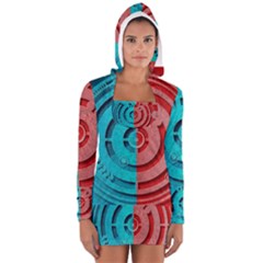 Vector Watch Texture Red Blue Women s Long Sleeve Hooded T-shirt by Nexatart