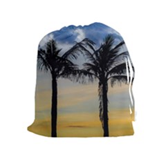 Palm Trees Against Sunset Sky Drawstring Pouches (extra Large) by dflcprints