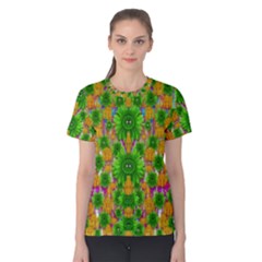 Jungle Love In Fantasy Landscape Of Freedom Peace Women s Cotton Tee