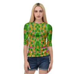 Jungle Love In Fantasy Landscape Of Freedom Peace Quarter Sleeve Tee