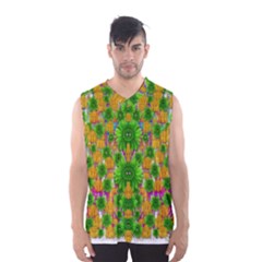 Jungle Love In Fantasy Landscape Of Freedom Peace Men s Basketball Tank Top by pepitasart