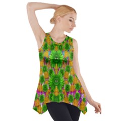 Jungle Love In Fantasy Landscape Of Freedom Peace Side Drop Tank Tunic