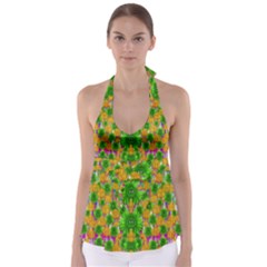 Jungle Love In Fantasy Landscape Of Freedom Peace Babydoll Tankini Top