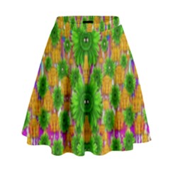 Jungle Love In Fantasy Landscape Of Freedom Peace High Waist Skirt