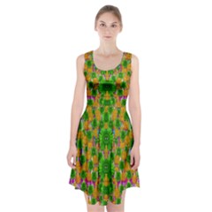 Jungle Love In Fantasy Landscape Of Freedom Peace Racerback Midi Dress by pepitasart