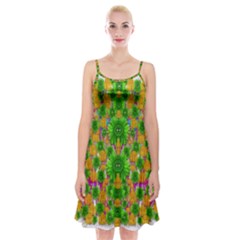 Jungle Love In Fantasy Landscape Of Freedom Peace Spaghetti Strap Velvet Dress