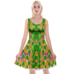 Jungle Love In Fantasy Landscape Of Freedom Peace Reversible Velvet Sleeveless Dress by pepitasart